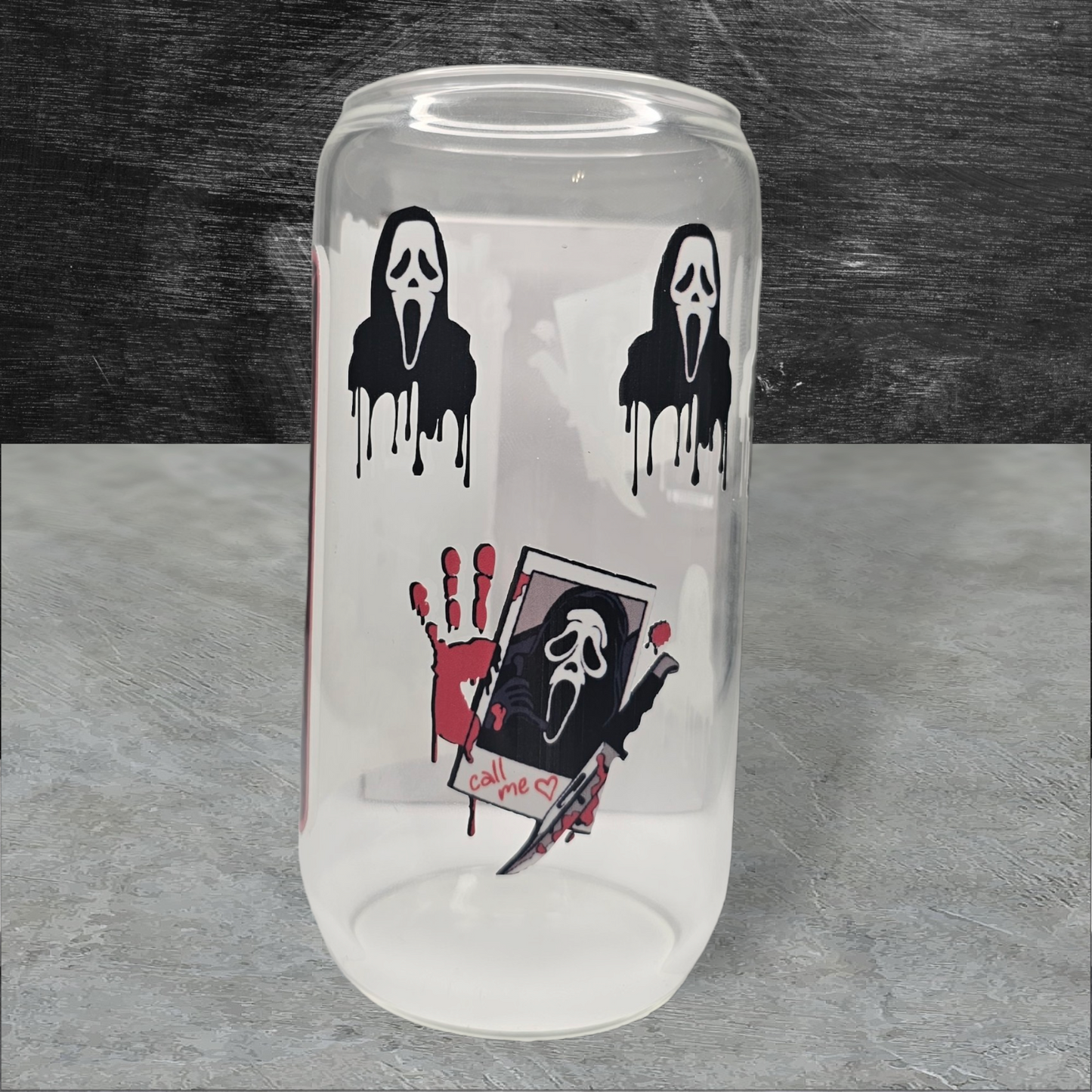 Scream Ghostface 16oz Glass Cup