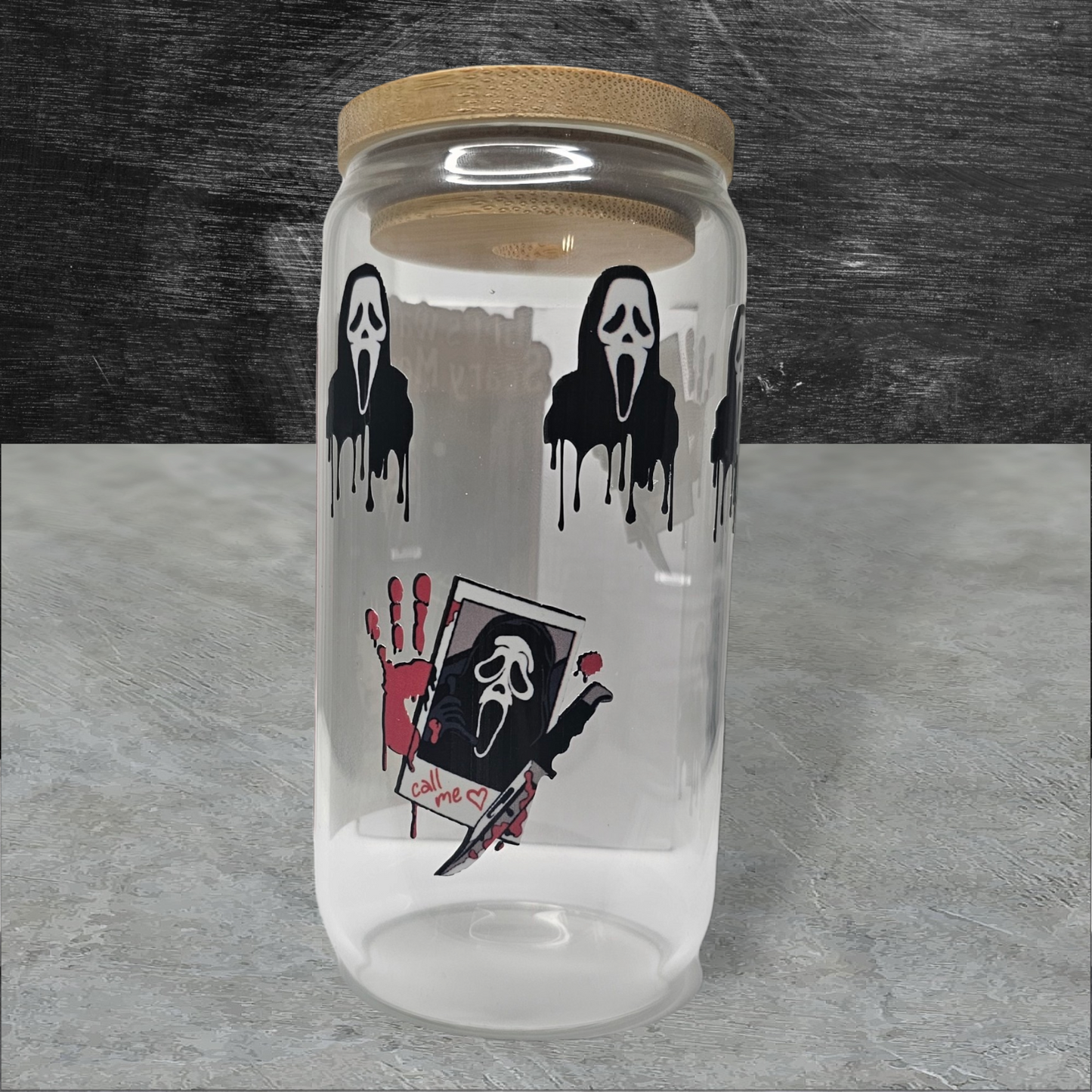 Scream Ghostface 16oz Glass Cup