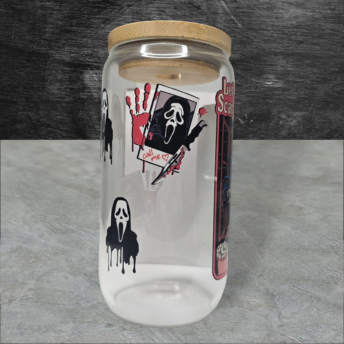 Scream Ghostface 16oz Glass Cup