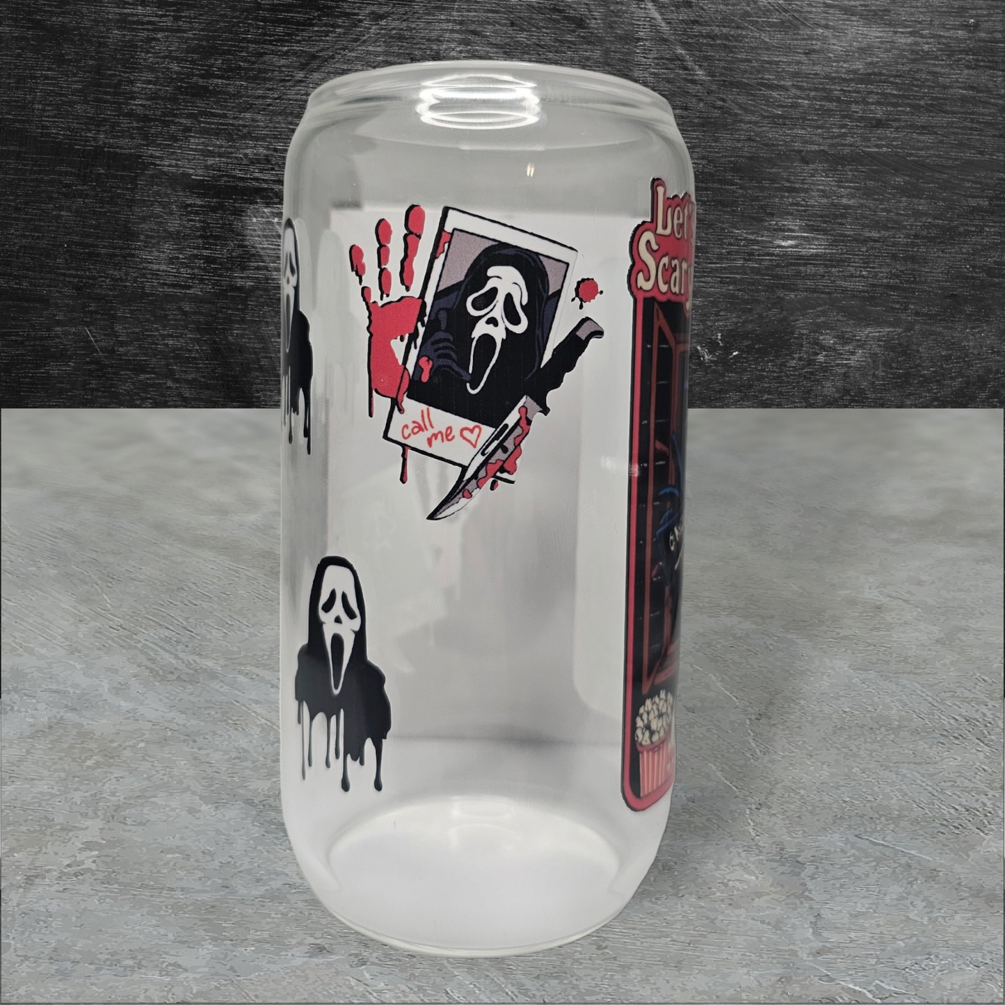 Scream Ghostface 16oz Glass Cup